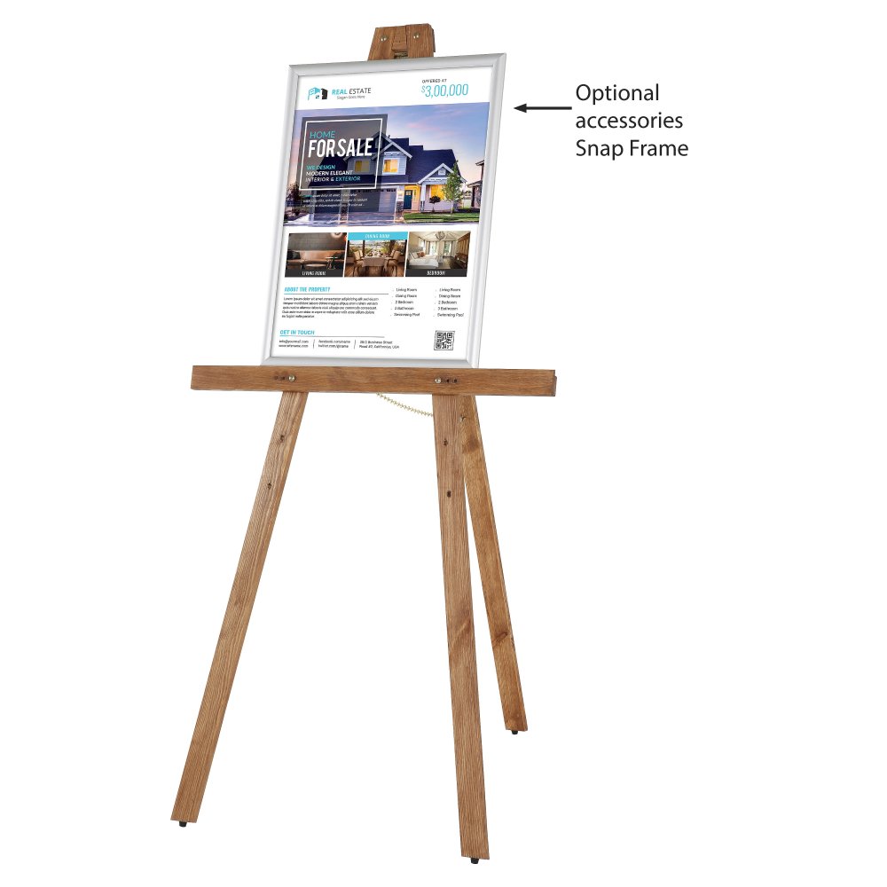 Natural Wood Portable Easel 59 inch Height Foldable Practical Presentation  for Amateur Artwork Canvas – Displays Outlet – Online Display Signs Retailer