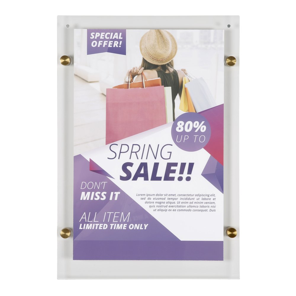 17" x 11" Acrylic Wall Mount Sign Holder Clear 99799 