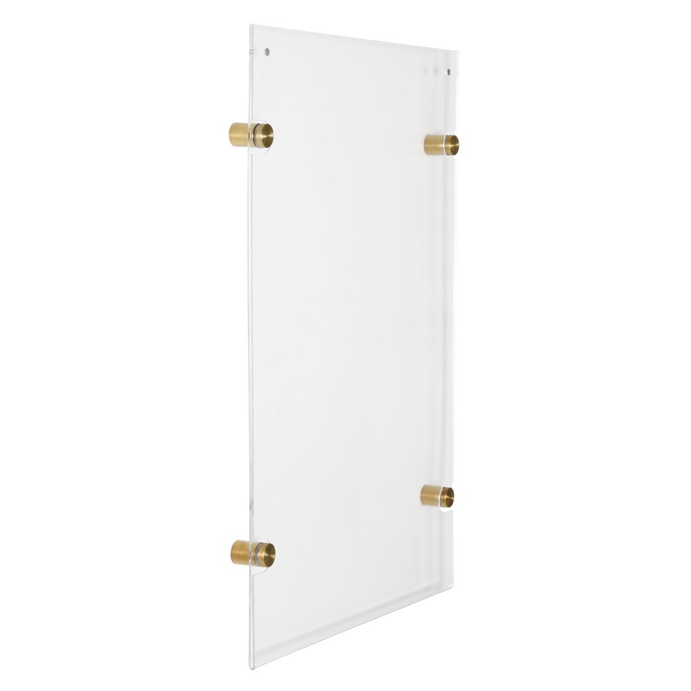 18×24 Wall Mount Clear Acrylic Sign Holder & Frame Brushed Gold