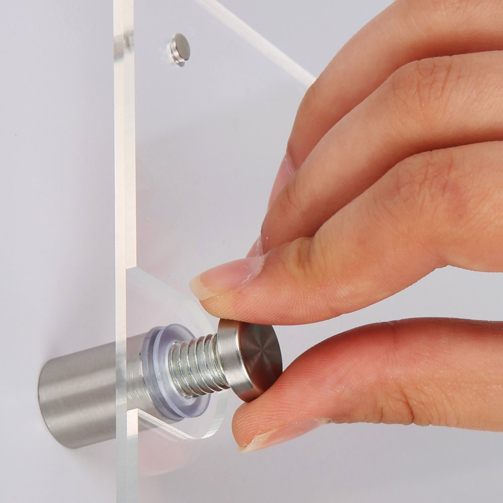 24×36 Wall Mount Clear Acrylic Sign Holder & Frame Brushed Silver