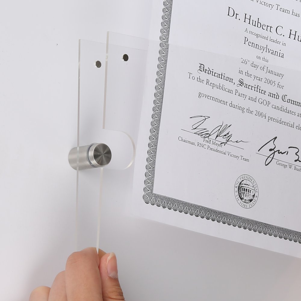 8.5×11 Wall Mount Clear Acrylic Sign Holder & Frame Brushed Silver