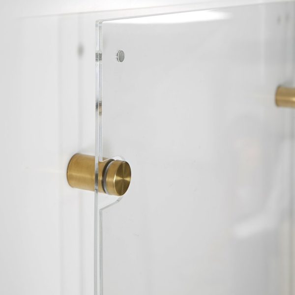 8.5×11 Wall Mount Clear Acrylic Sign Holder & Frame Brushed Gold