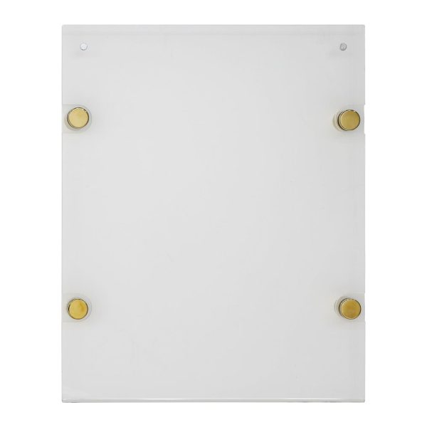 8.5×11 Wall Mount Clear Acrylic Sign Holder & Frame Chrome Gold