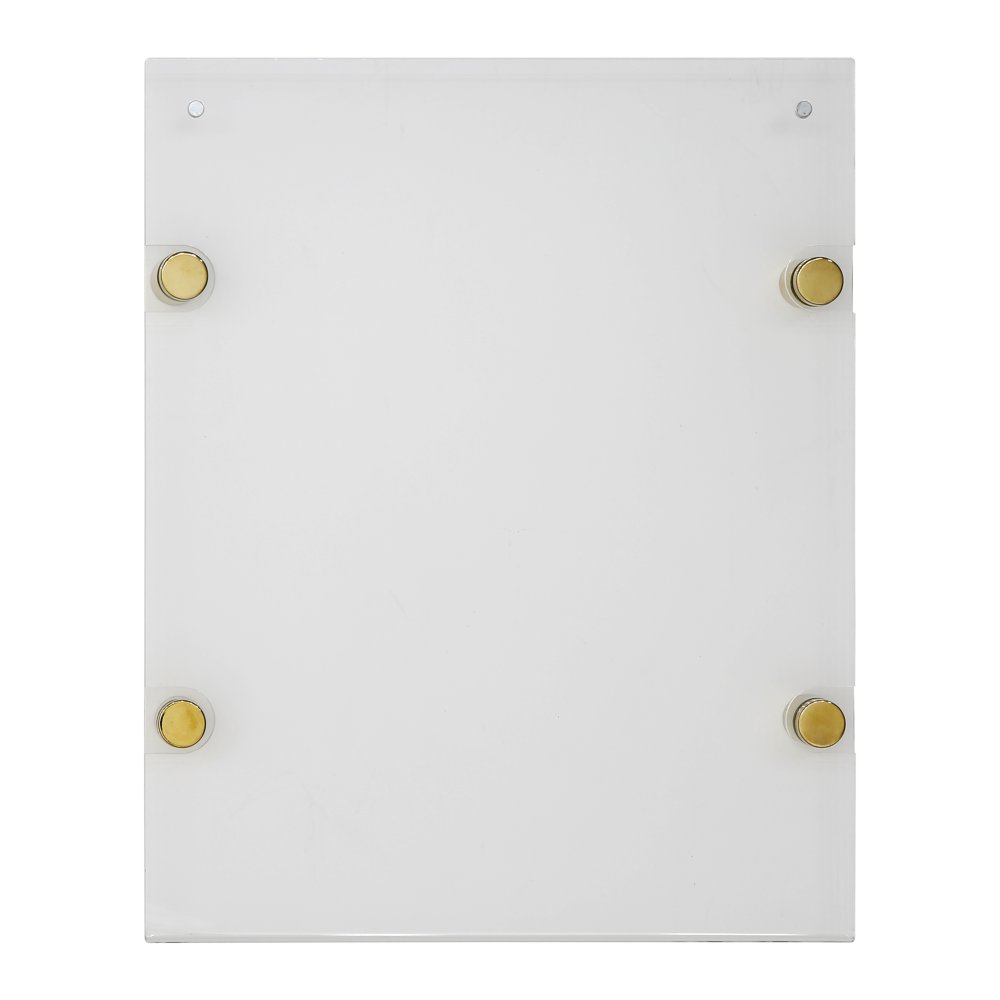 8.5×11 Wall Mount Clear Acrylic Sign Holder & Frame Chrome Gold