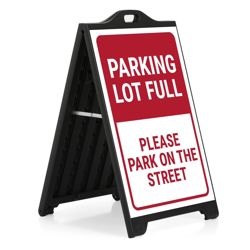 24x36 Inches Slide-in Folding A-Frame Sidewalk Curb Sign Double Sided Display Poster Boards Stand-Black 