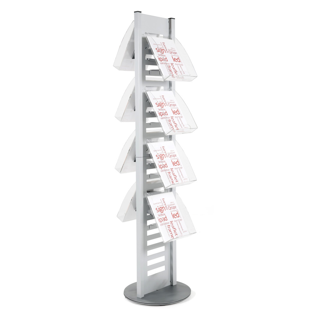 Heavy Duty Literature Rack with 8 pcs. Acrylic Shelf and Rotating Base