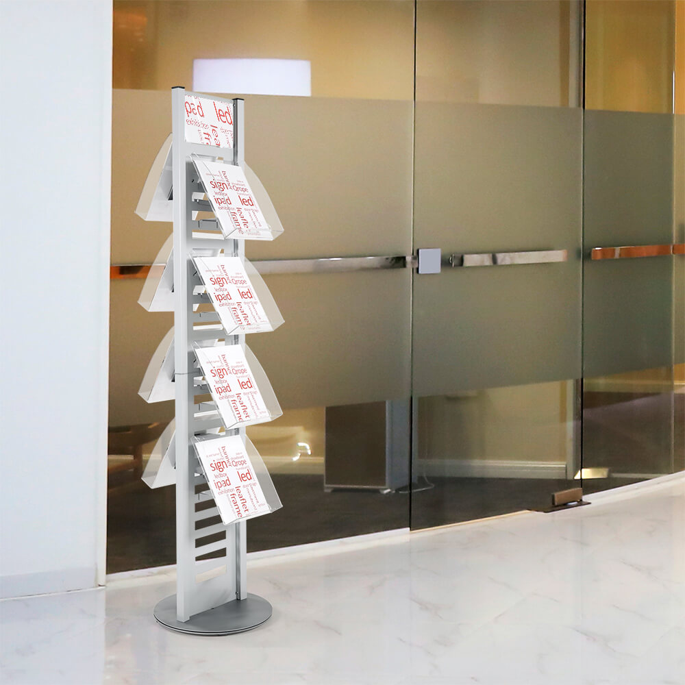 Heavy Duty Literature Rack with 8 pcs. Acrylic Shelf and Rotating Base