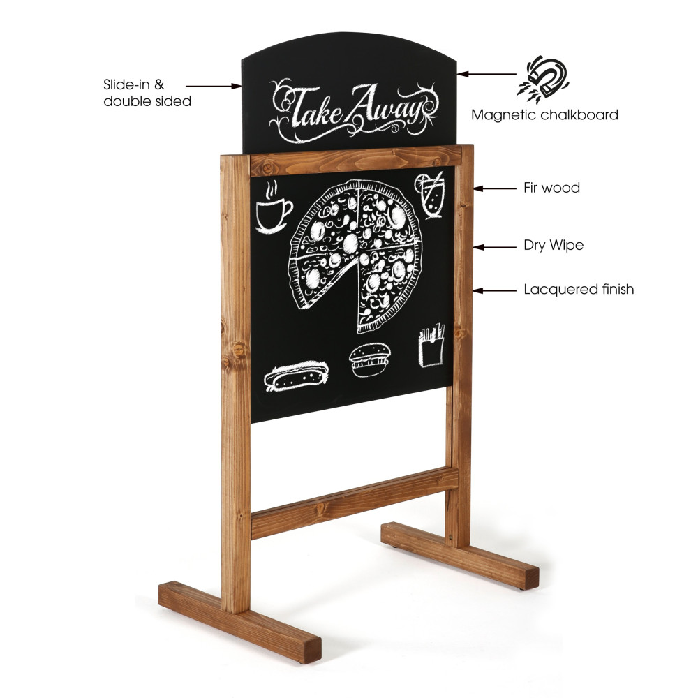 Maki Freestanding Wind Resistant Sidewalk Sign with Chalkboard
