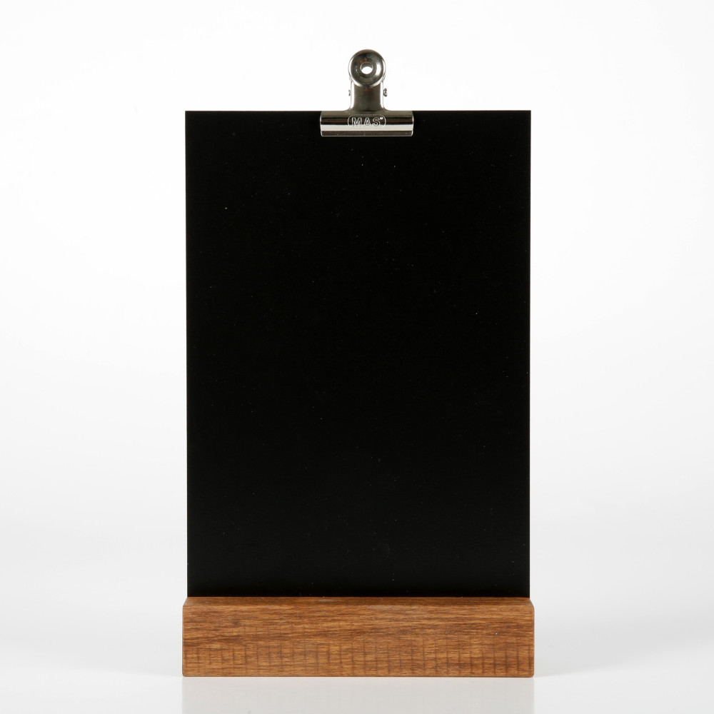 Wood Clipboard with Chalkboard and Clip (Dark Wood, 5.5×8.5, A5