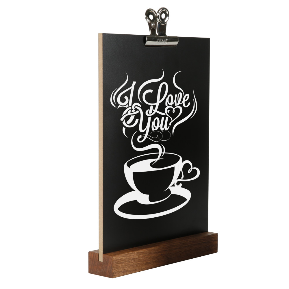 Wood Clipboard with Chalkboard and Clip (Dark Wood, 8.5×11, A4) (2