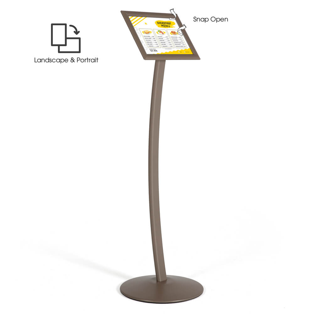 Pedestal Sign Holder Restaurant Menu Board Floor Standing 8.5×11 Earth  Color – Displays Outlet – Online Display Signs Retailer
