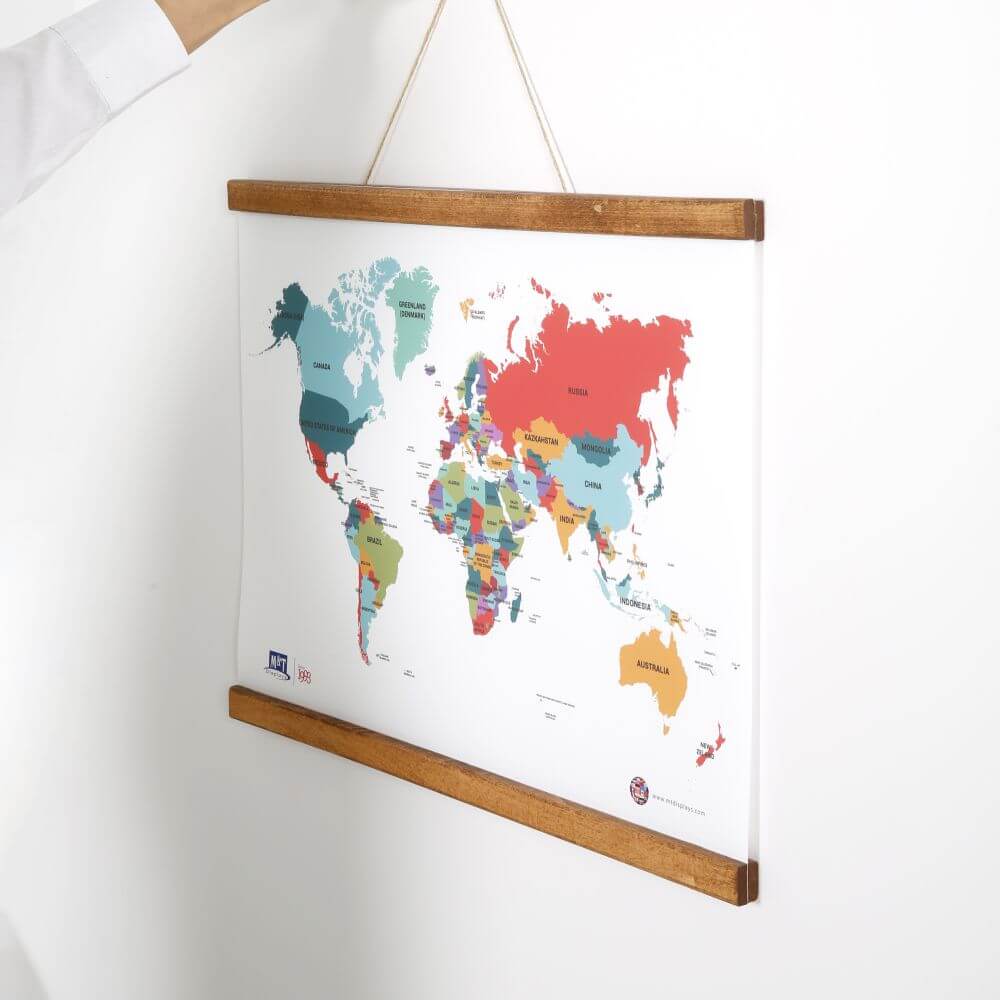 Details about   Wood Magnetic Poster Holder World Map Picture Photo Hanger Frame Natural Wood 