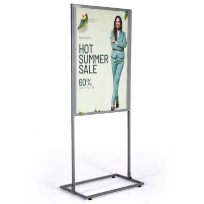 22″w x 28″h Oval Poster Display Stand – Silver Double Sided – Displays  Outlet – Online Display Signs Retailer