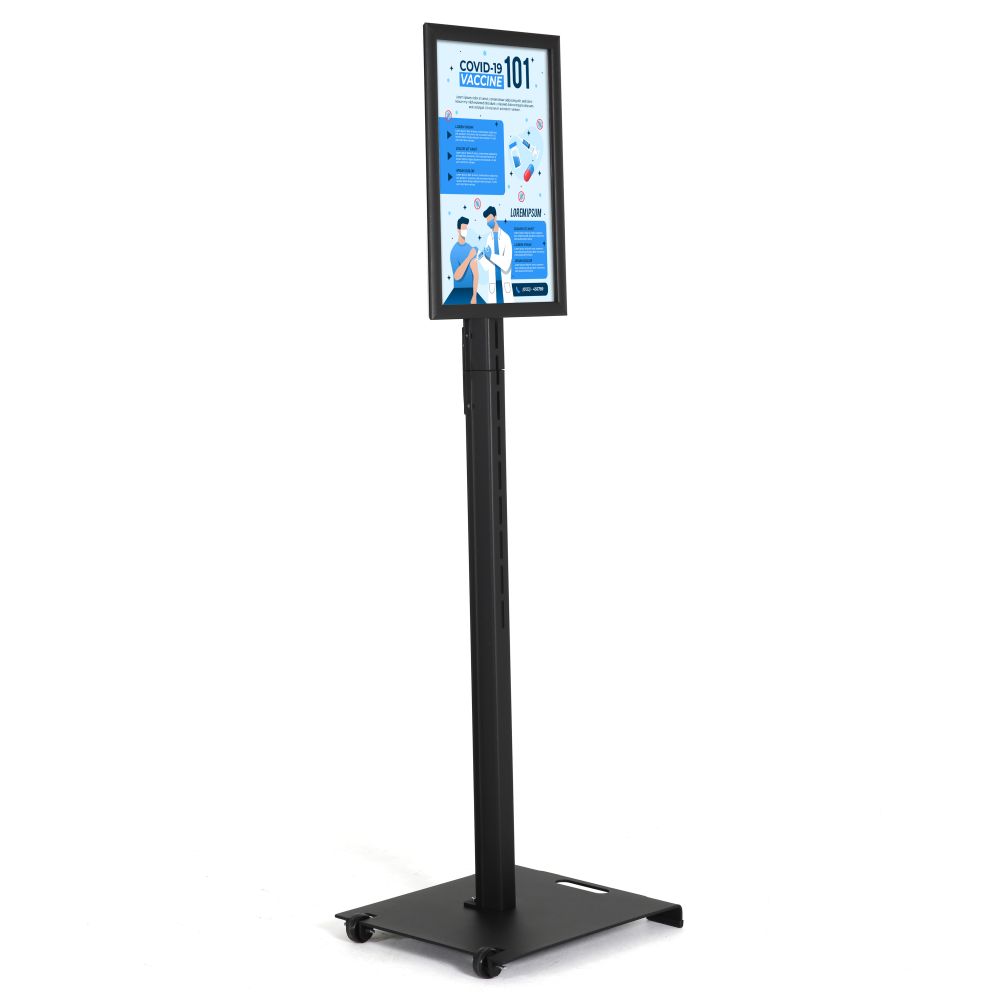 Floor Standing Poster Stand Aluminum Snap Open Frame 11 x 17 Inches for Vertical and Horizontal View Sign Displayed Black VAIIGO Adjustable Pedestal Sign Holder Stand