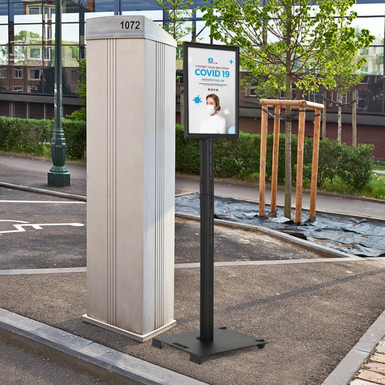 Pedestal Outdoor Sign Holder Black 11×17 Inch Aluminum Snap Poster