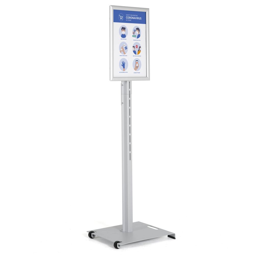 Floor Standing Poster Stand Aluminum Snap Open Frame 11 x 17 Inches for Vertical and Horizontal View Sign Displayed Black VAIIGO Adjustable Pedestal Sign Holder Stand