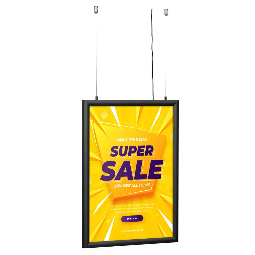Best Buy LEDbox 18×24 Inch Double Sided LED Light Snap Poster Frame Black  1″ Aluminum Front Loading – Displays Outlet – Online Display Signs Retailer