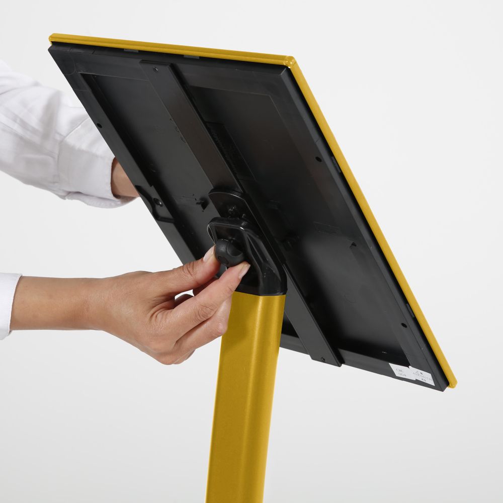 Pedestal Sign Holder Restaurant Menu Board Floor Standing 8.5×11 Gold –  Displays Outlet – Online Display Signs Retailer