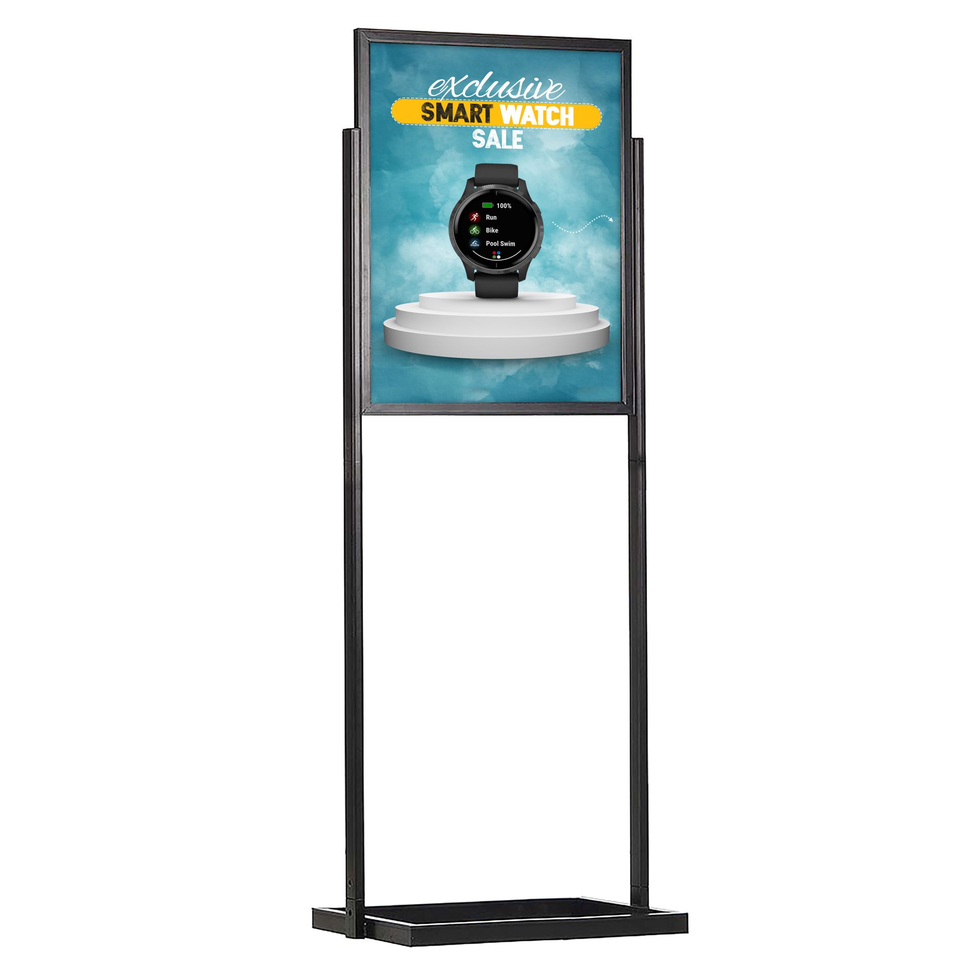 Metal Eco Info Board Black 24×36″ Slide-In Pedestal Poster Sign Holder  Tier Double Sided Floor Standing – Displays Outlet – Online Display Signs  Retailer