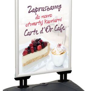 WindPro Lite Water Base Weather Wind Resistant Outdoor Pavement Sidewalk Sign Holder 24″ x 36″ Silver