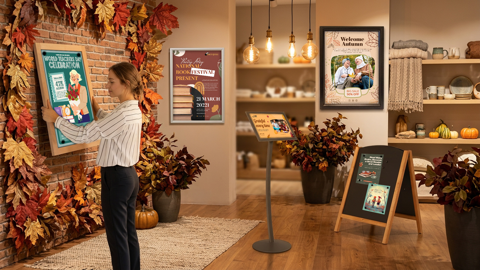 Displays Outlet | Autumn-Inspired Advertising Displays for Restaurants and Retail Stores